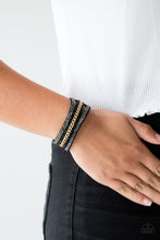 Load image into Gallery viewer, Rollin In Rhinestones - Black Snap Bracelet
