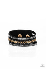 Load image into Gallery viewer, Rollin In Rhinestones - Black Snap Bracelet
