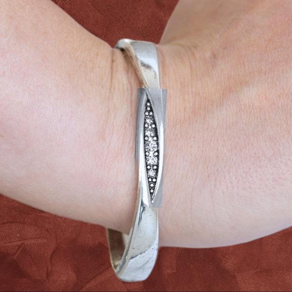 Glittering Grit - White Cuff Bracelet - NEW RELEASE