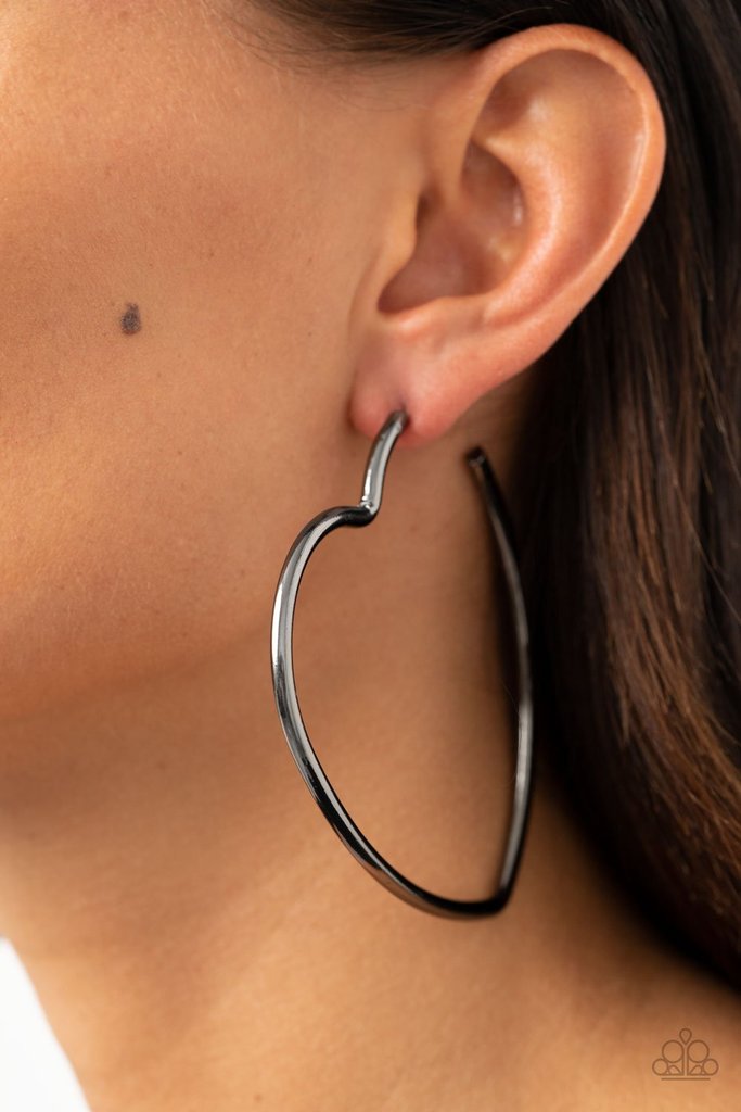 Heartbreaker Hustle - Black Hoop Earring - New Release
