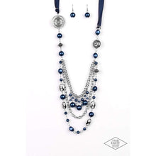Load image into Gallery viewer, All the trimmings- blue necklace exclusive blockbuster black Diamond
