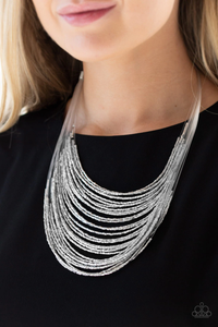 Catwalk queen- silver seedbead necklace