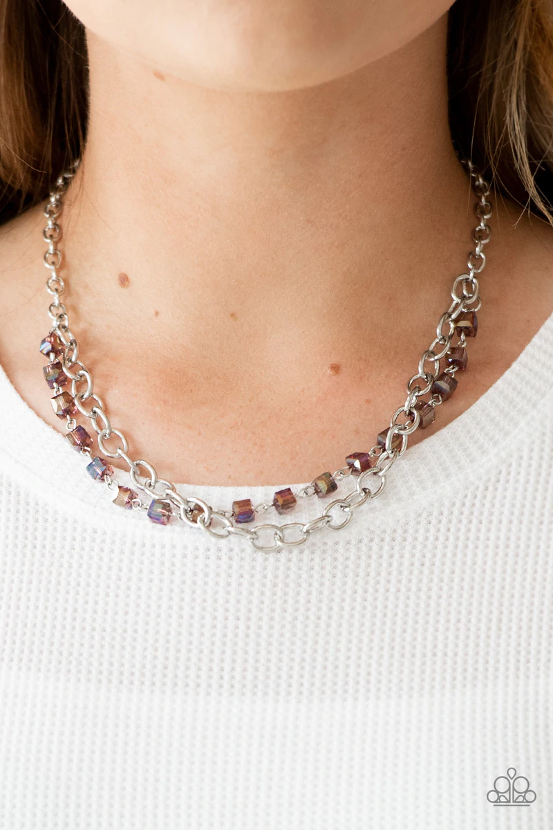 Block party princess- purple necklace