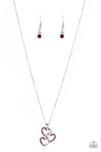Hearts of hearts- red necklace