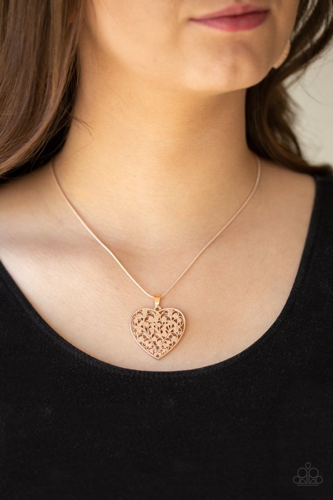 Look into your heart- rose gold necklace