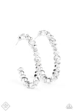 Load image into Gallery viewer, Can I Have Your Attention? - White hoop earrings NEW RELEASE
