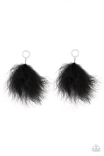 Load image into Gallery viewer, BOA Down - black post feather earring
