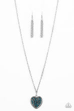 Load image into Gallery viewer, Heart of sparkle- blue necklace
