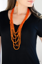 Load image into Gallery viewer, Totally tonga- orange seedbead necklace
