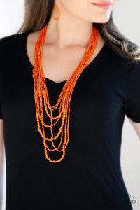 Totally tonga- orange seedbead necklace